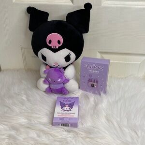 Kuromi Plush Toy with Wireless Earbuds with case and Blackhead skincare (9)